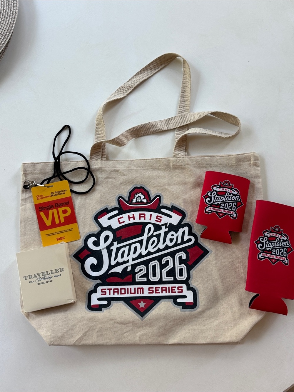 Chris Stapleton 2026 VIP Concert Merchandise Stadium Series Bag, Flask & Koozies